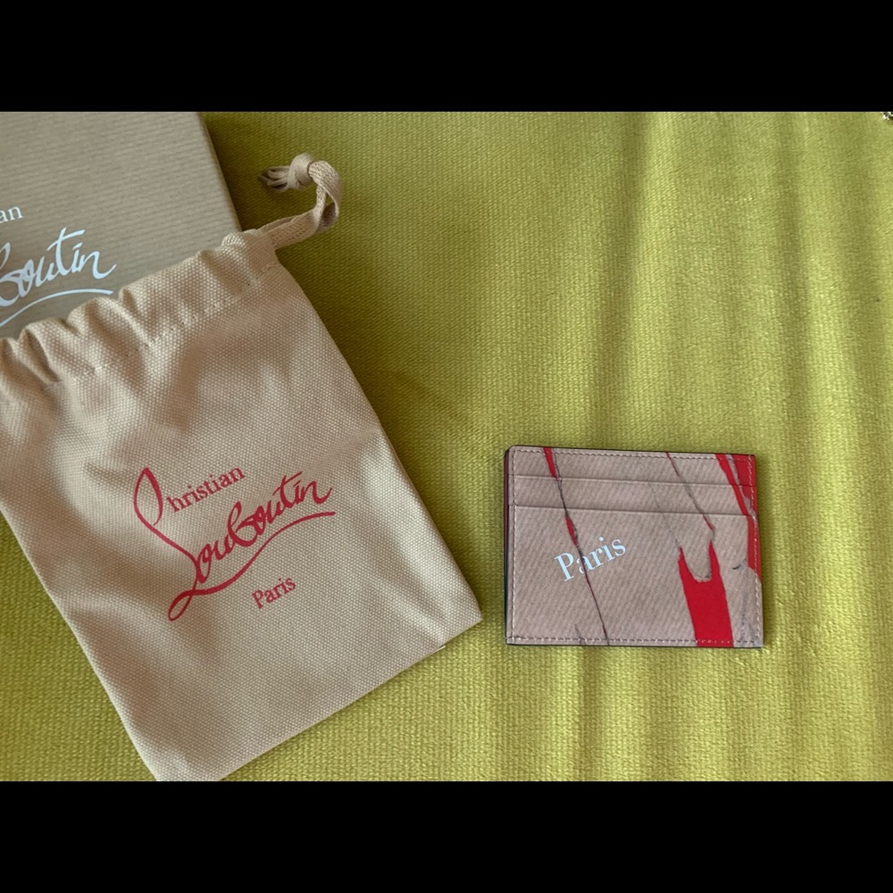Christian Louboutin Natural Kraft Lthr cardholder